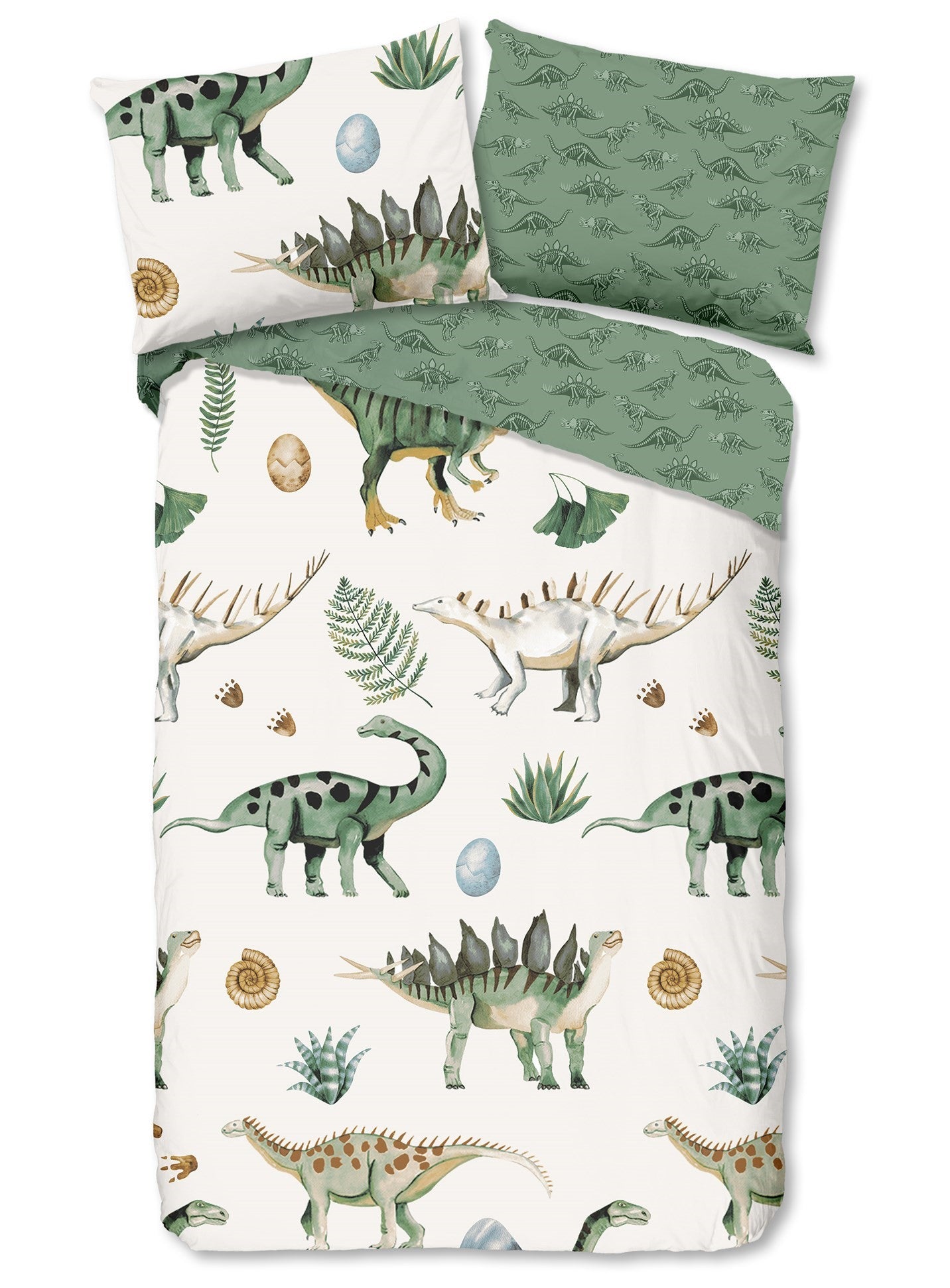 Good Morning Kids Dekbedovertrek Dinosaurs - 140x220cm + 60x70cm - Set van 2 stuks - Multi