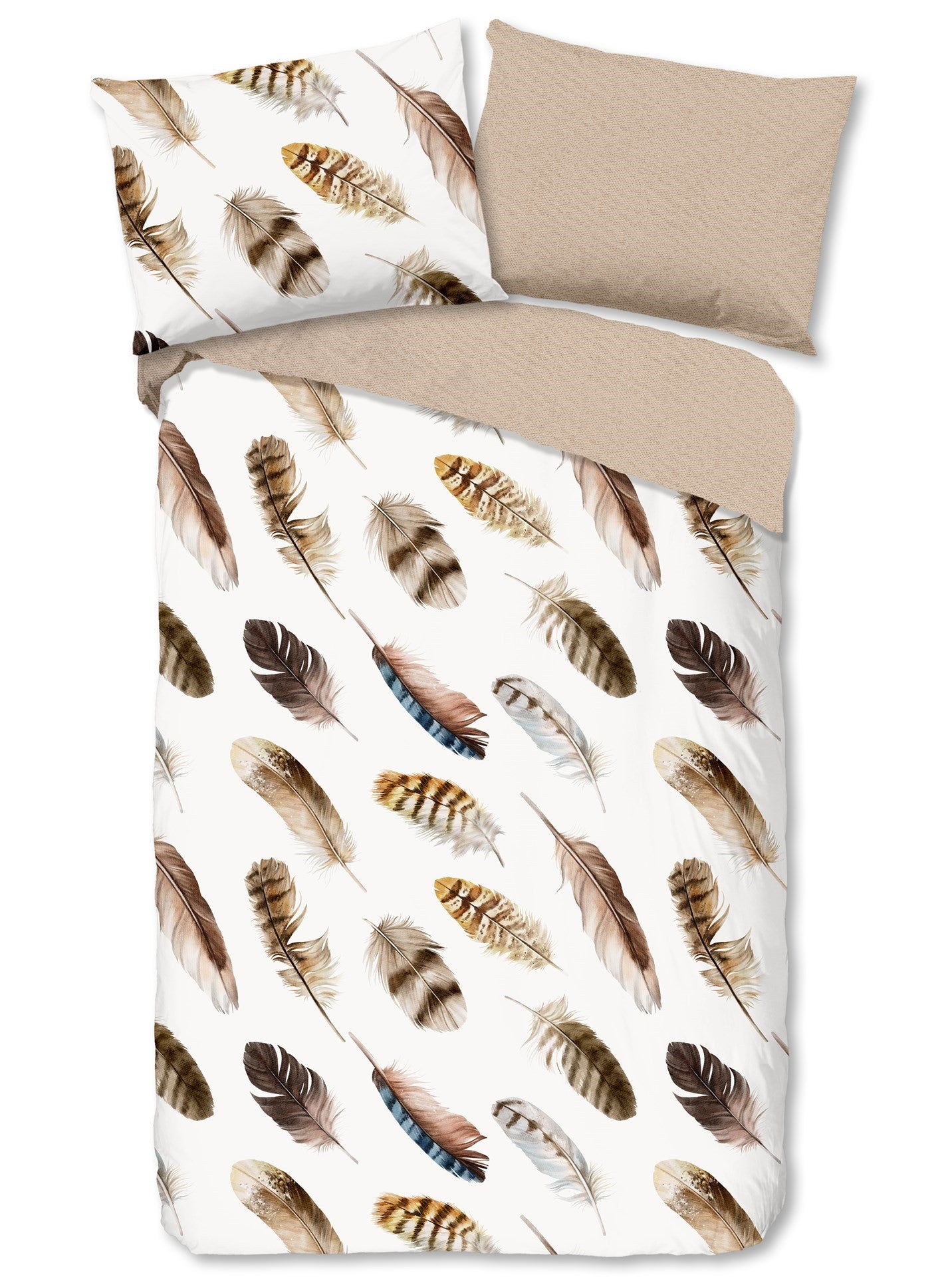 Good Morning Duvet Cover Fedra Feathers - Cotton - Multi