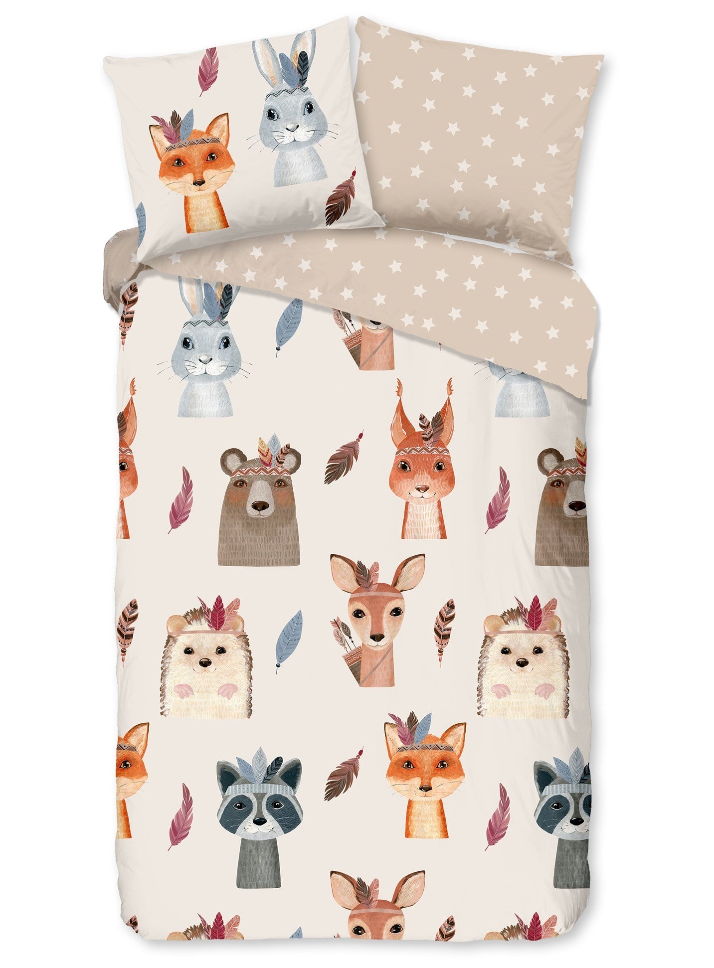 Good Morning Kids Housse de couette Forest Walk - 140x220cm + 60x70cm - Lot de 2 - Multi