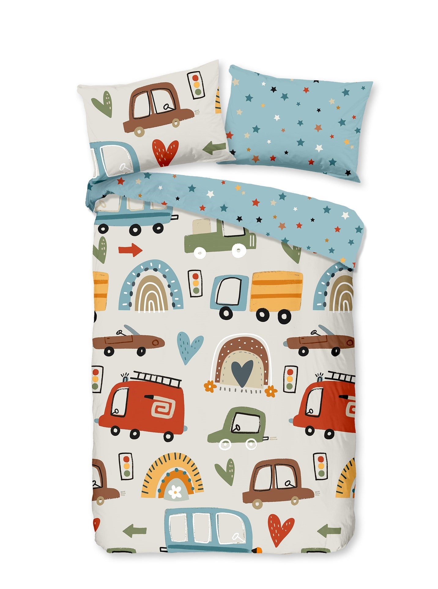 Good Morning Kids Dekbedovertrek Land and Sea - 140x220cm + 60x70cm - Set van 2 stuks - Multi