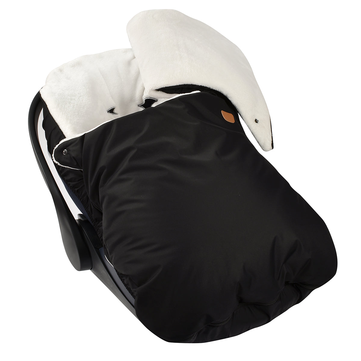 Childhome Footmuff for car seat padded with fleece - Black