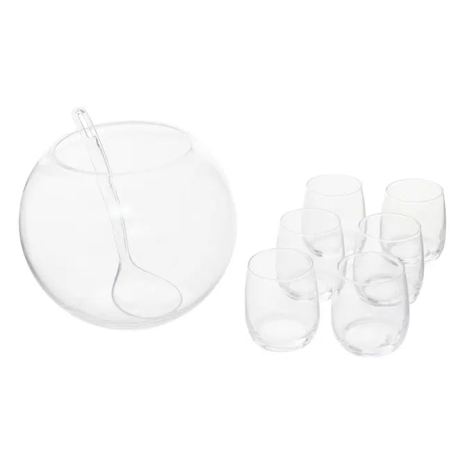 Secret de Gourmet Cocktailset Punchkom met glazen - Set van 8 stuks - Glas