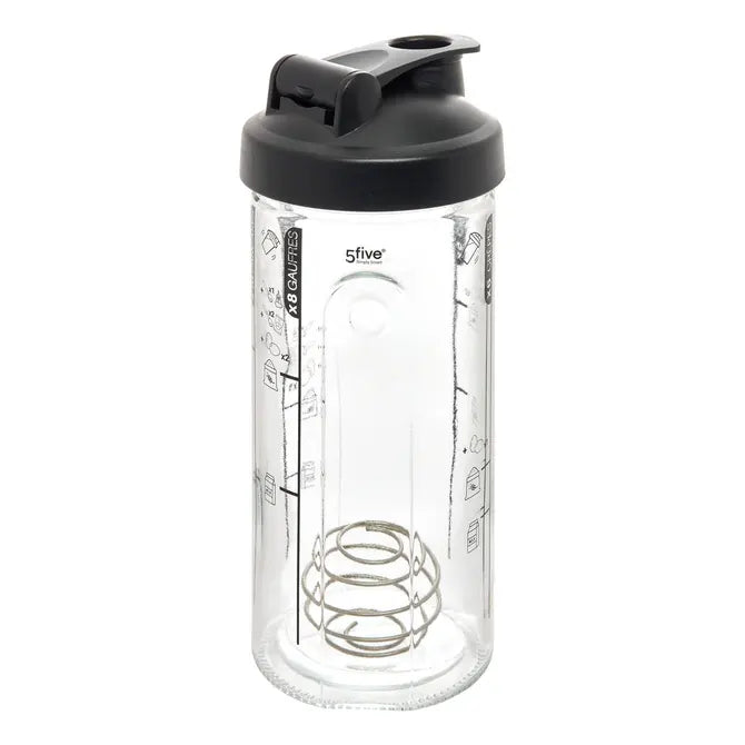5Five Pannenkoeken Shaker - 800ml - Ø9xH23cm - Glas - Zwart