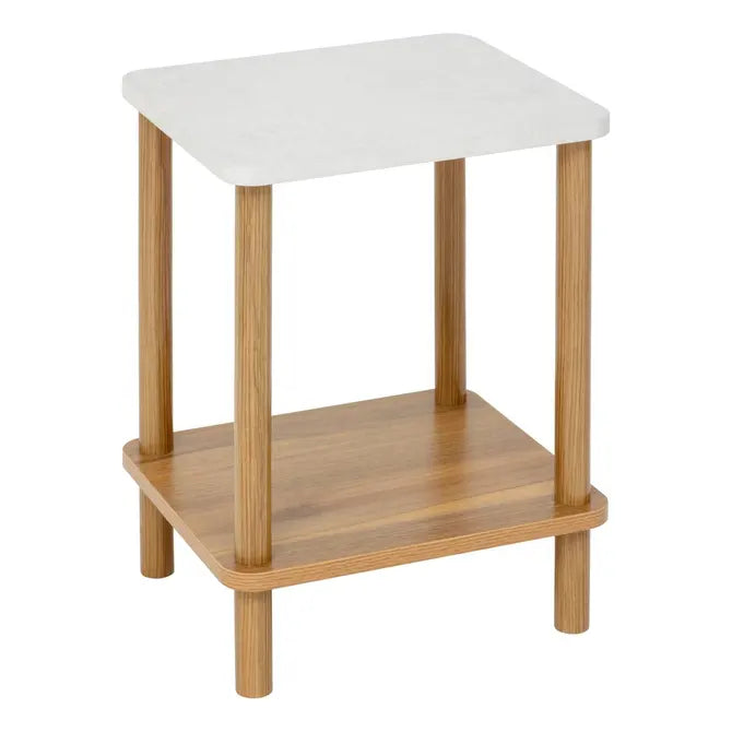 5Five Como Bijzettafel - 34x30x44cm - Bruin/Wit