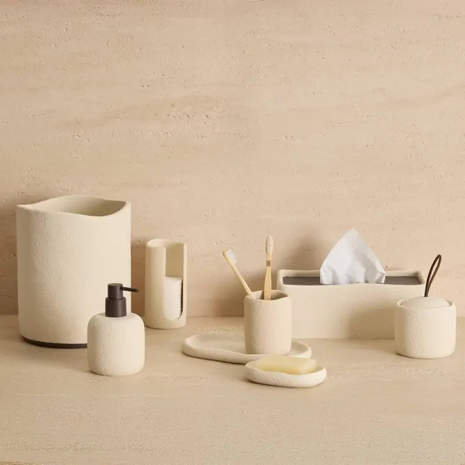 5Five Olea Tandenborstelhouder - Ø8x10cm - Beige