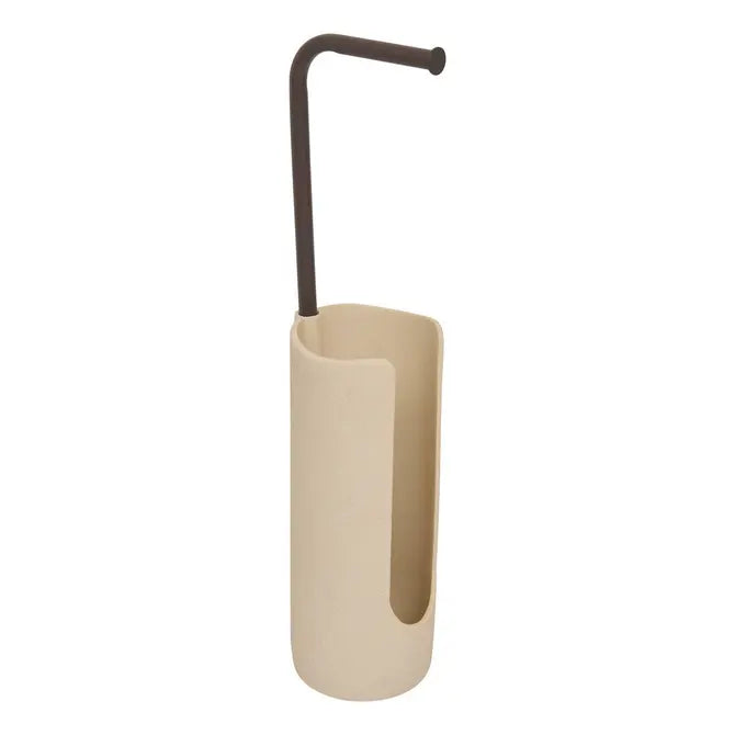 5Five Olea Toiletrolhouder staand met reserve - Ø13xH60cm - Beige