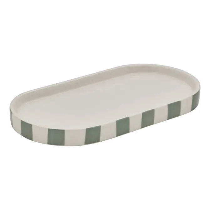 5Five Strio Plateau - 23x12x2cm - Groen/Wit