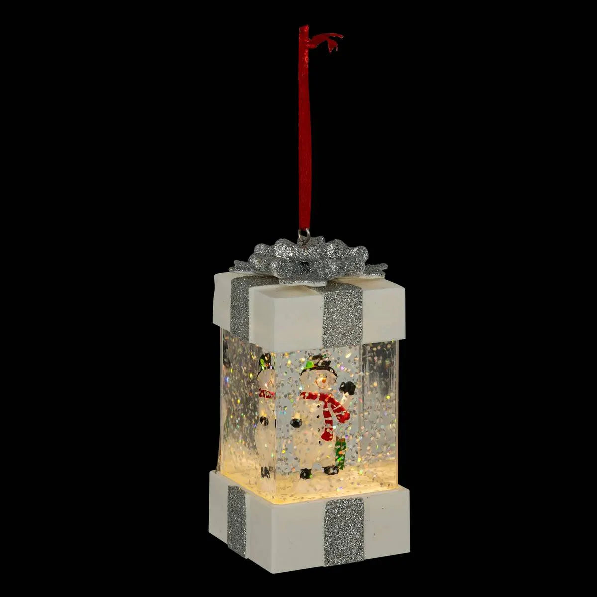 Fééric Lights and Christmas Snow Bol with lighting Snowman - works on batteries - White