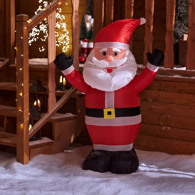 Levensgrote opblaasbare kerstman - Rood - 120cm - Kerstversiering