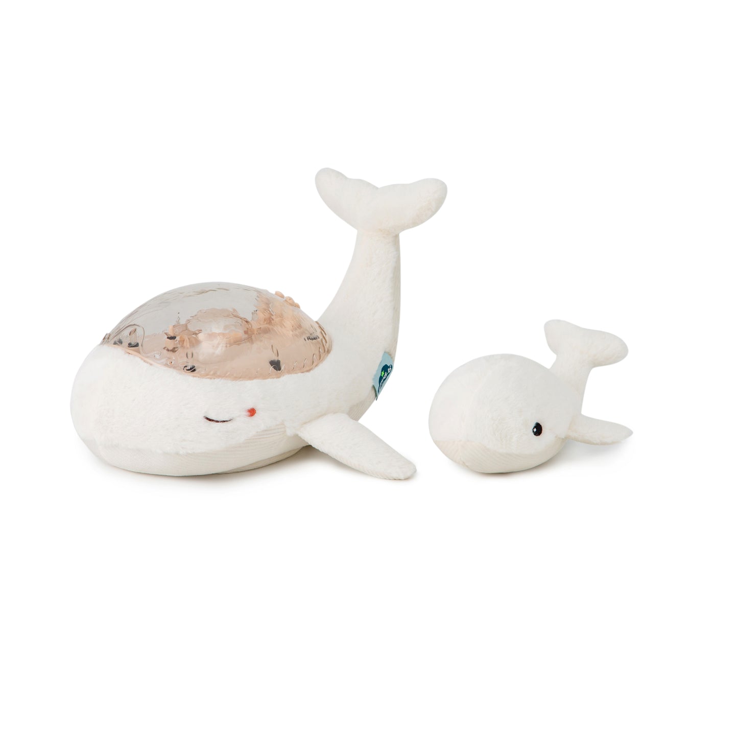 Cloud-B Tranquil Whale Rustgevende Knuffel met geluiden, projectie - Wit