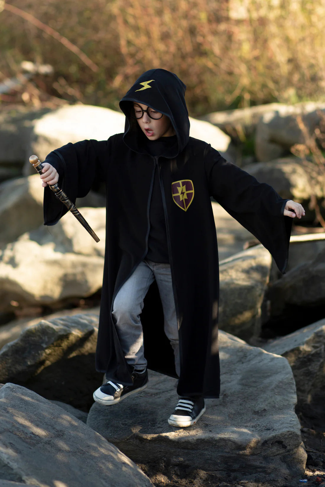 Great Pretenders Verkleedkledij Wizard - Cape met bril - 7/8 jaar