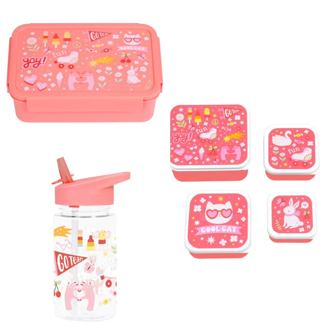 A Little Lovely Company Back to school set - Drinkfles/Snackdozen/Bentobox - Fun