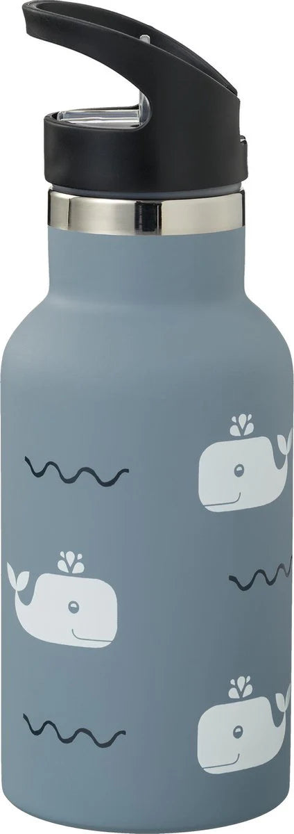 Fresk rugzak + drinkfles thermos Whale blue fog