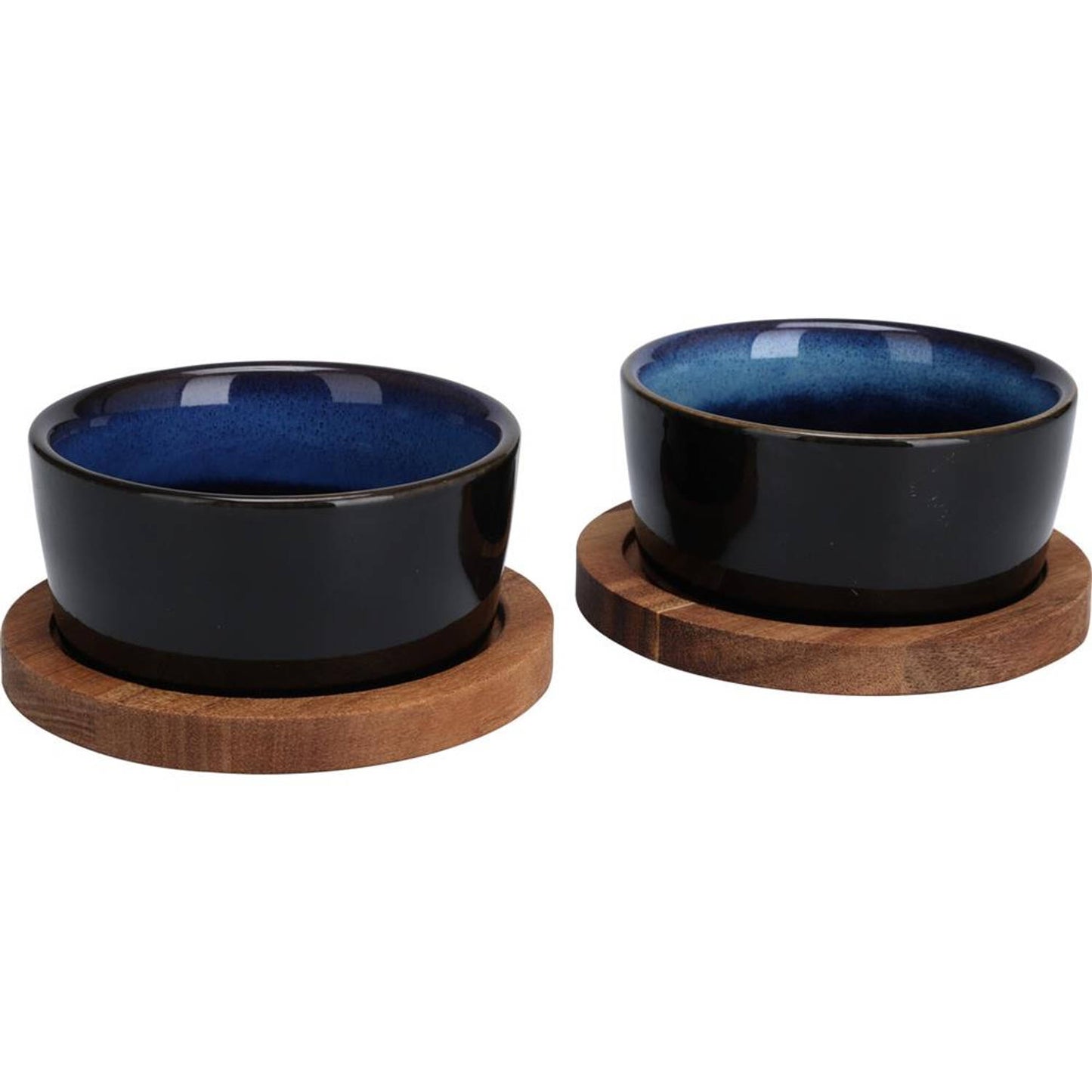 Home & Styling Apero Set van 2 Kommetjes met onderzet - Ø9xH3,3cm - Blauw