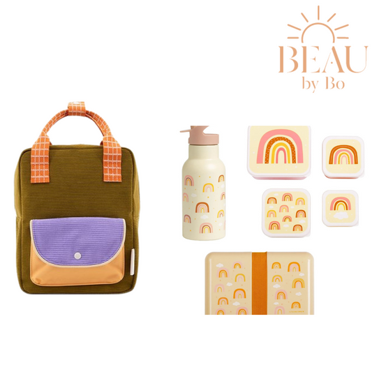 Sac à dos BEAU by Bo Sticky Lemon petit + Ensemble de rentrée scolaire A Little Lovely Company Rainbows