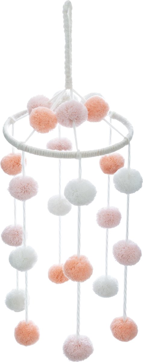 Atmosphera Slingerdecoratie voor kinderen - Pompons - Roze/Wit