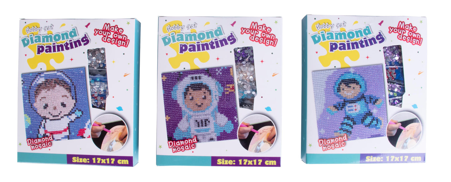 Home & Styling Diamant Painting Astronaut - Set van 3 stuks