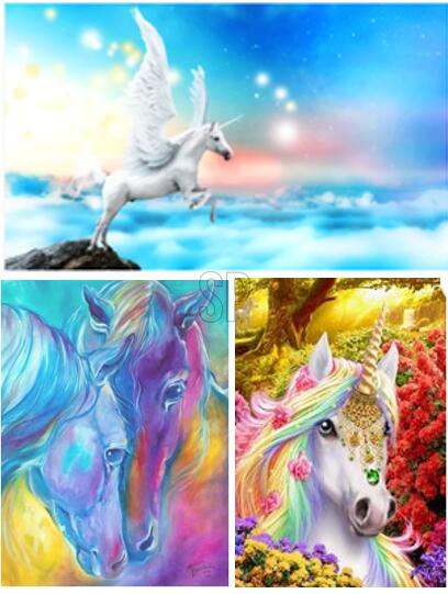 Home & Styling Diamant Painting Unicorn - Set van 3 stuks