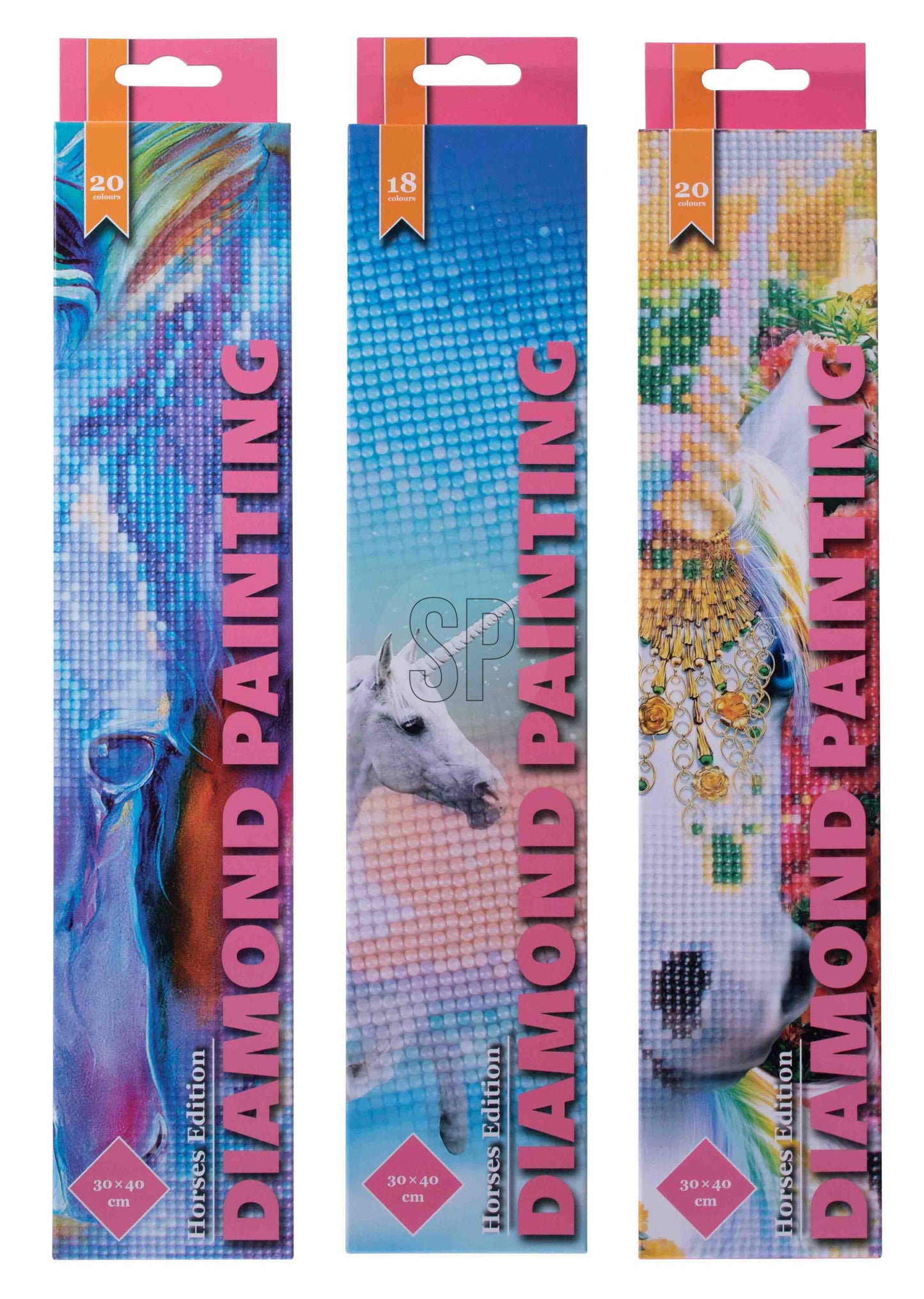 Home & Styling Diamant Painting Unicorn - Set van 3 stuks