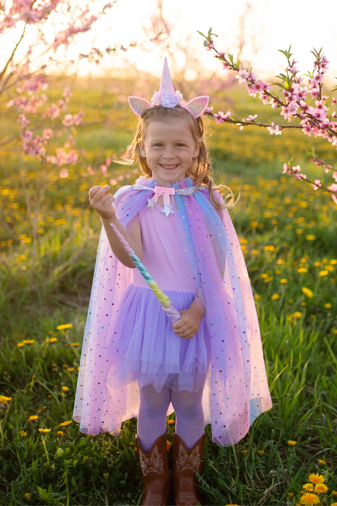 Great Pretenders Verkleedkledij Unicorn - Cape met diadeem - 4/6 jaar