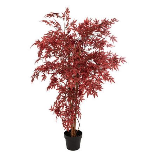 Atmosphera James Kunstplant herfst esdoorn met pot - Ø60xH150cm - Rood