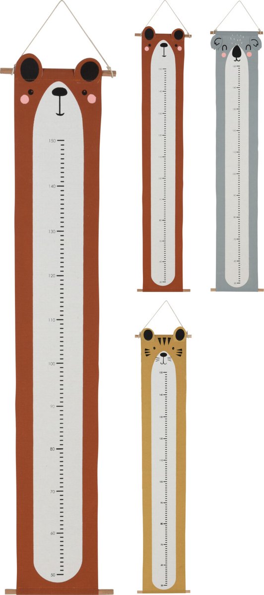 Groeimeter - Lengte Meter - 3 Assortimenten (Koala/Beer/Tijger) - 110cm