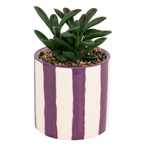 Atmosphera Kunstplant keramische pot - Ø10xH17cm - Violet