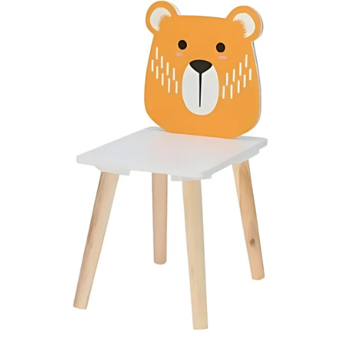 Teddybeer Kinderstoel MDF - 24x30x52cm - Oranje