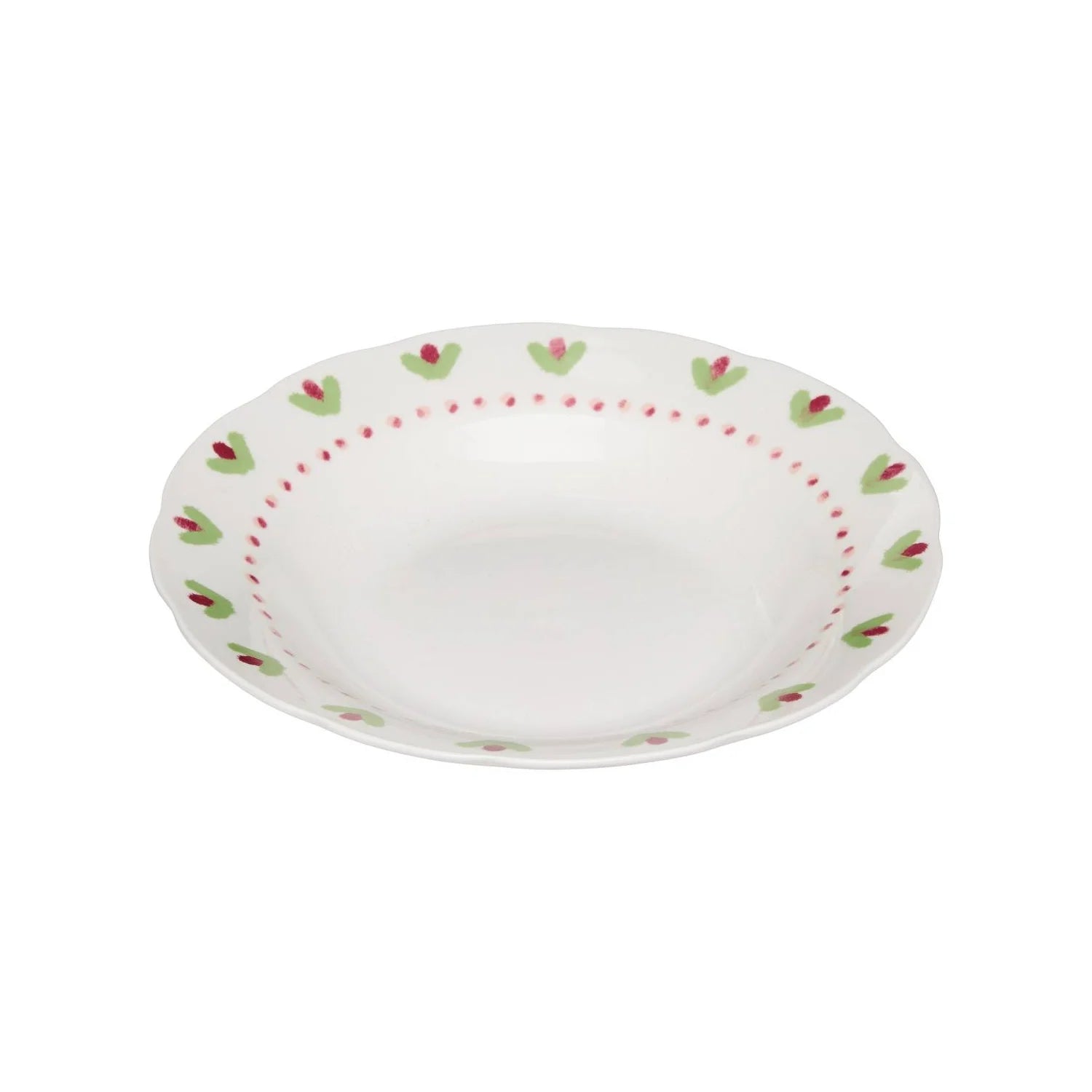 Secret de Gourmet Fleur de Rose Diep bord Ø23cm - Set van 6 stuks - Wit/Groen