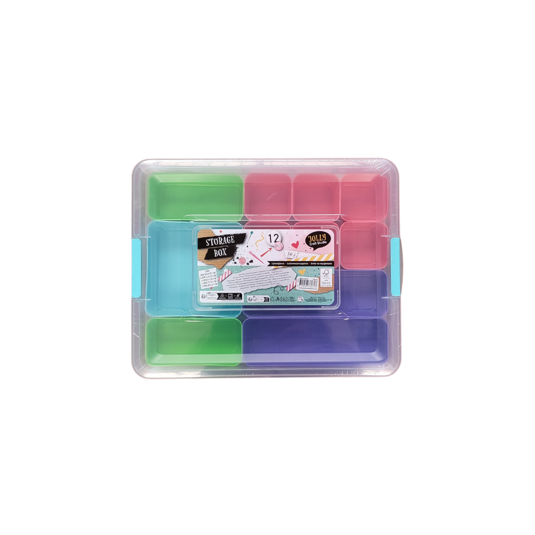 Set van Kleurrijke Opbergboxen - 12-delig - 35x35x20cm - Multi