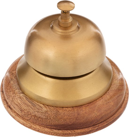 Atmosphera Kids Luxury Reception Bell - Table Bell - Mango wood - Gold