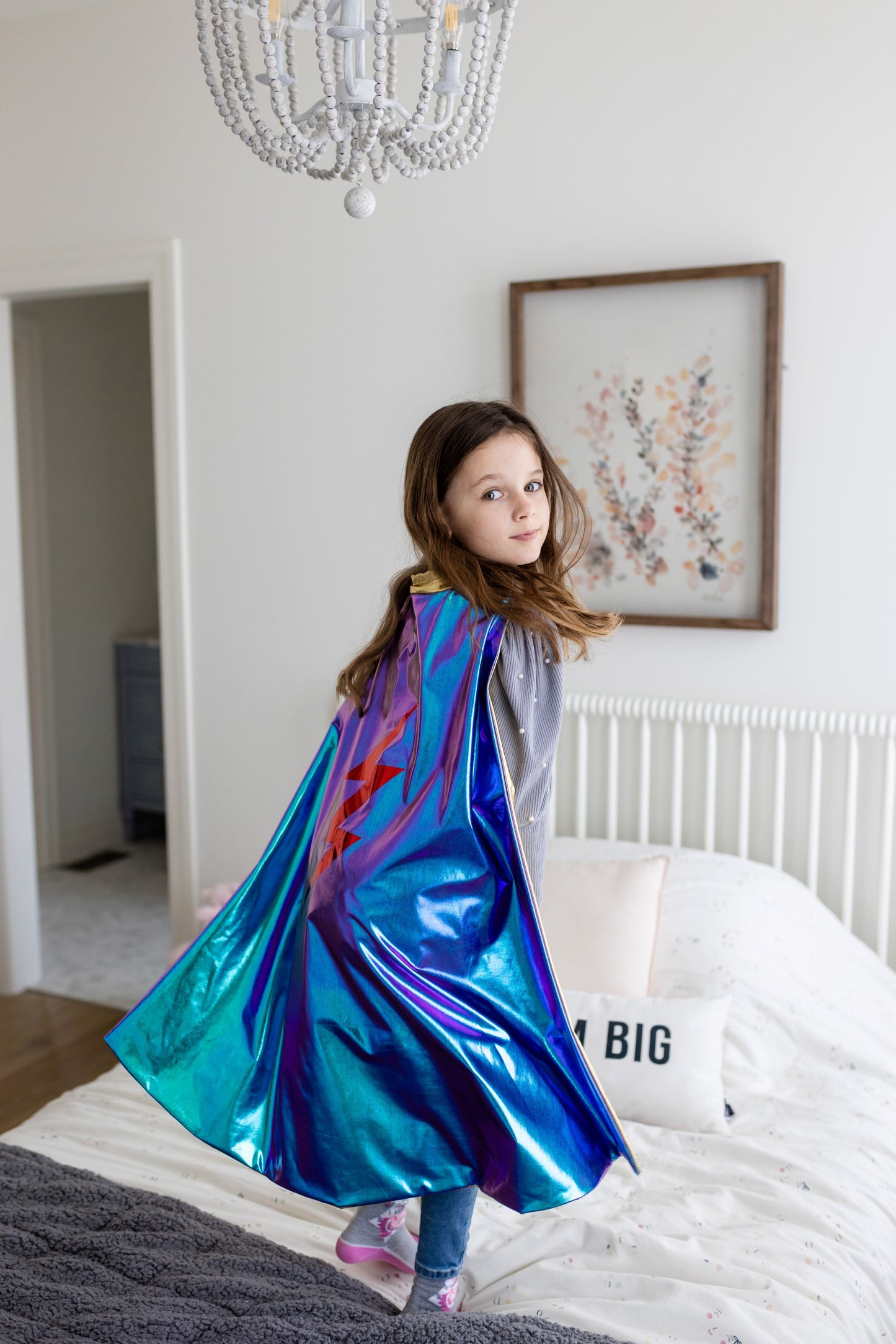 Great Pretenders Fancy Dress Reversible Holographic Lightning Cape - Multi