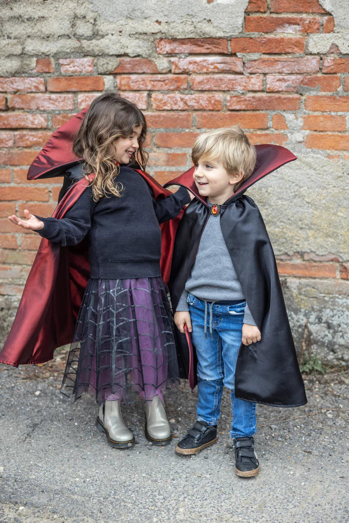 Great Pretenders Verkleedkledij Vampieren cape - Zwart/Rood