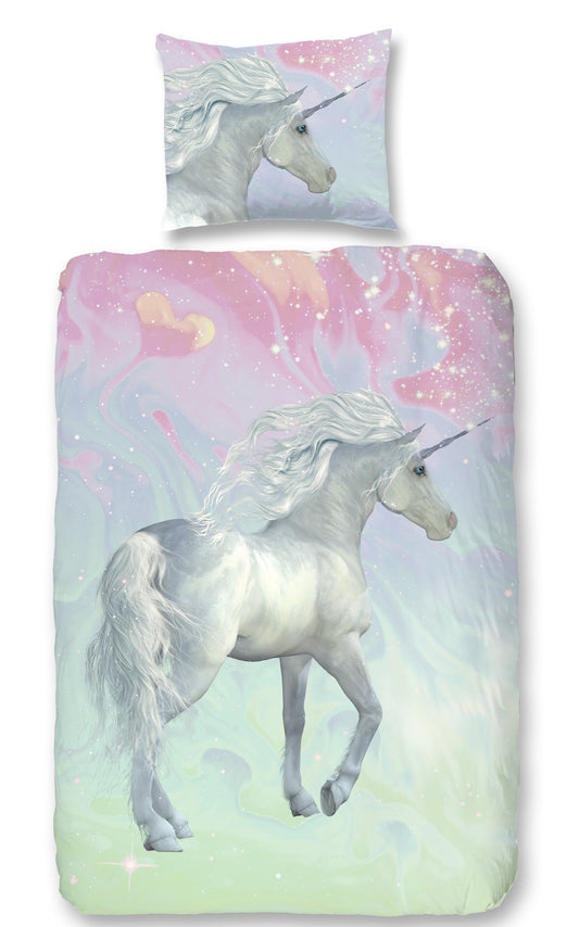 Good Morning Kids Duvet cover Unicorn - 140x220cm + 60x70cm - Cotton - Multi