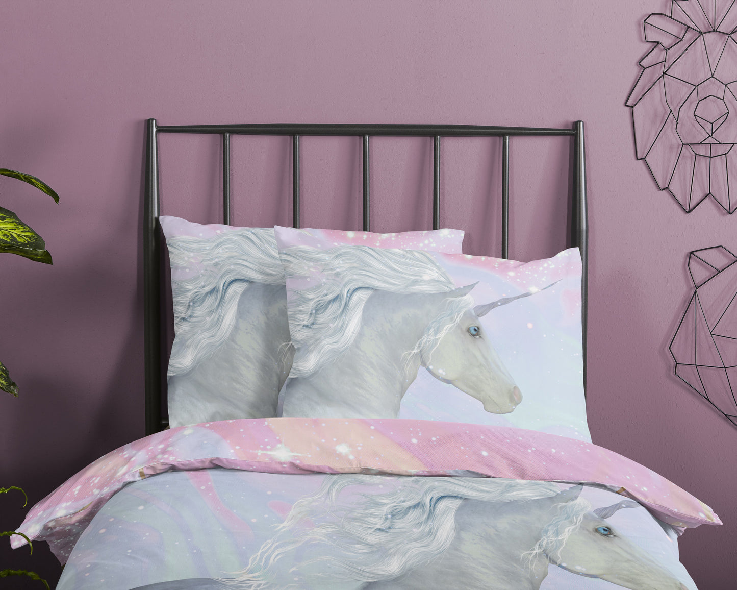 Good Morning Kids Dekbedovertrek Unicorn - 140x220cm + 60x70cm - Katoen - Multi