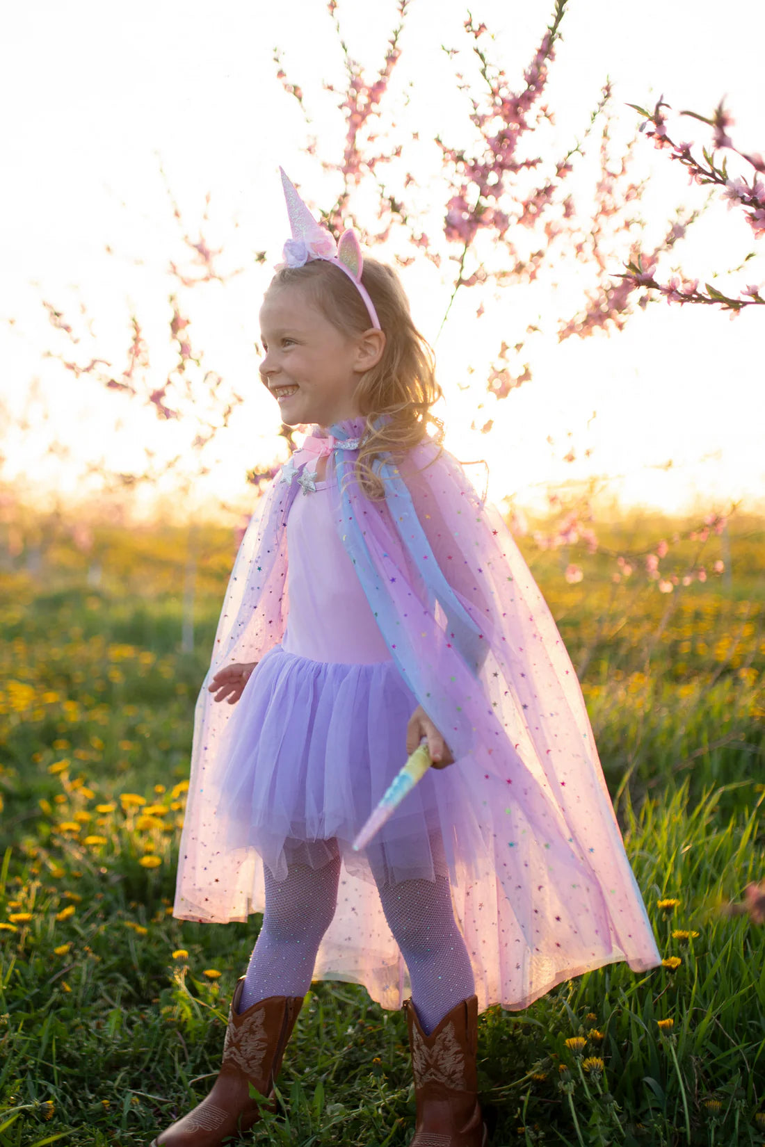 Great Pretenders Verkleedkledij Unicorn - Cape met diadeem - 4/6 jaar