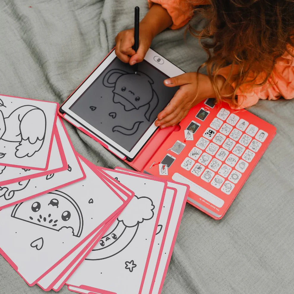Kidywolf Kidydraw Mini Tekenboek met LCD-scherm - Kawaii - Roze