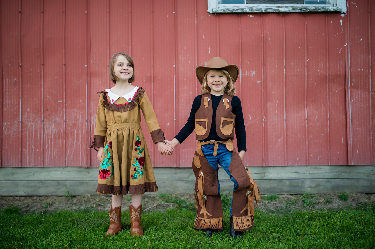 Great Pretenders Verkleedkledij Cowboy vest en beenlappen - Bruin