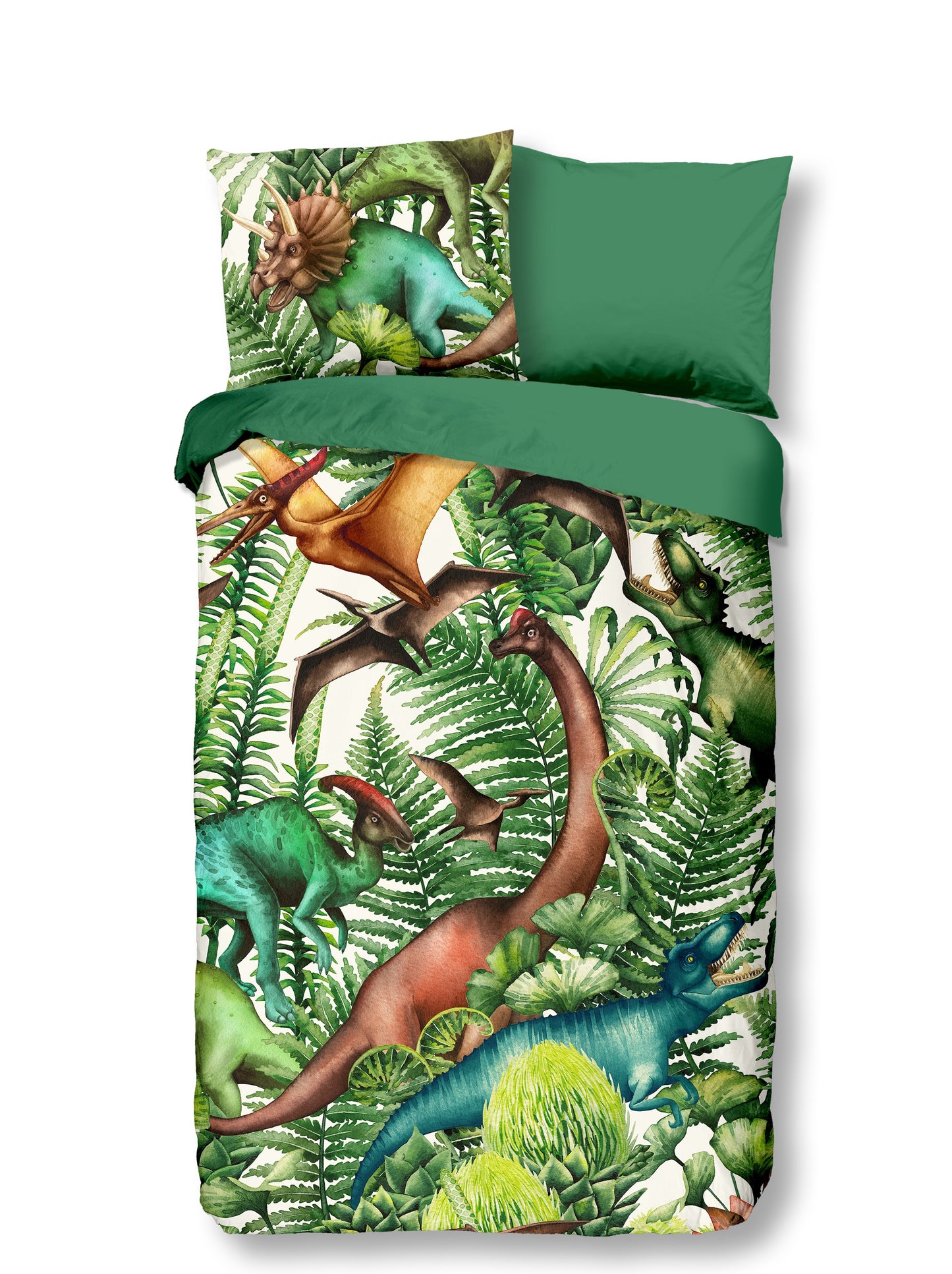 Good Morning Kids Duvet cover Prehistory - 140x220cm + 60x70cm - Cotton - Multi