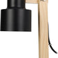 Home &amp; Style Lampe de table avec bois - Noir - E14 - Hors lampe