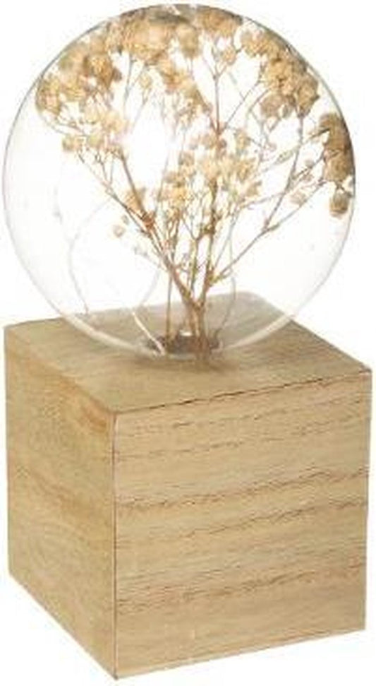 Atmosphera Tafellamp Flower microlamp D10x17cm - Batterij niet inbegrepen - Beige