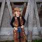 Great Pretenders Verkleedkledij Cowboy vest en beenlappen - Bruin