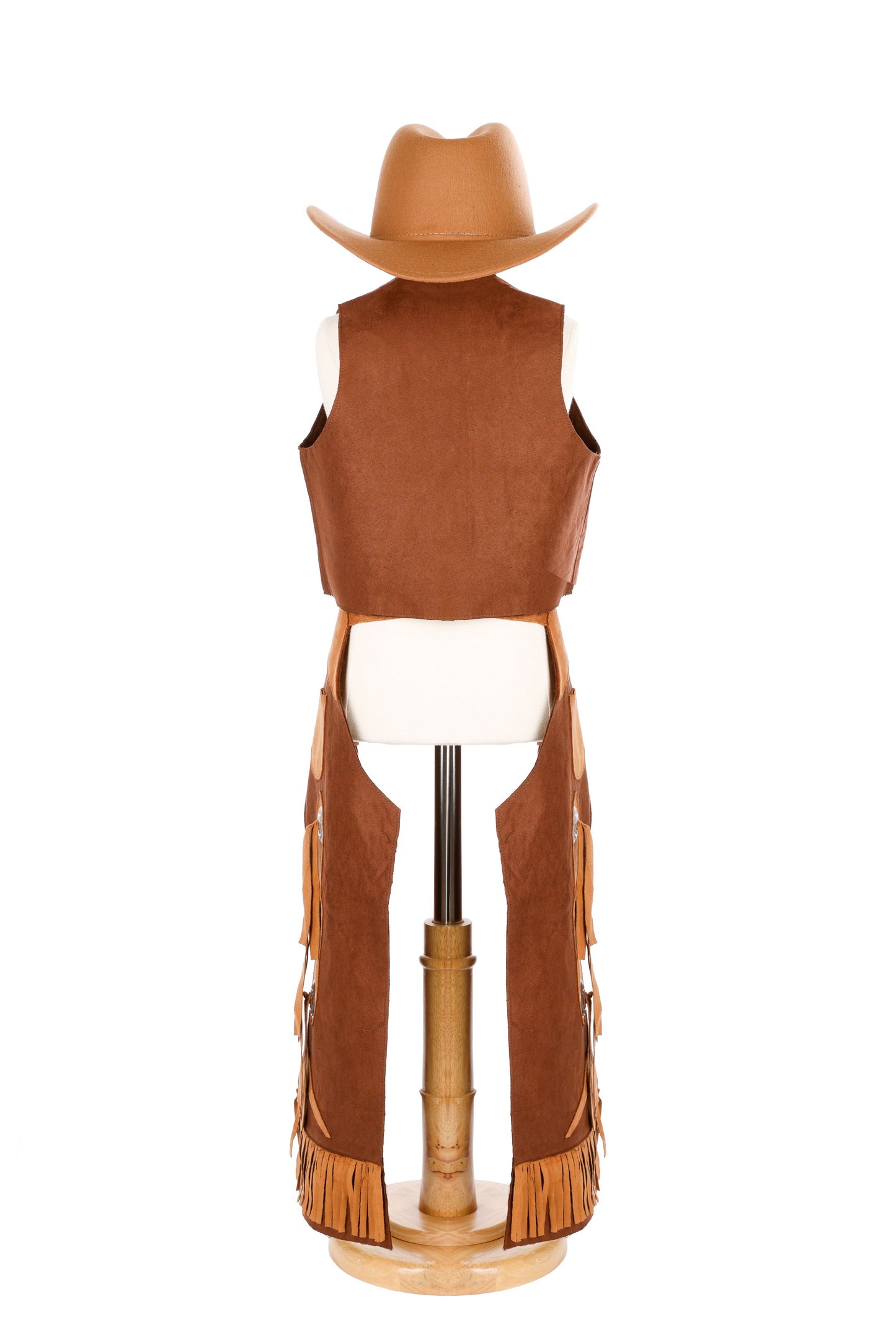 Great Pretenders Verkleedkledij Cowboy vest en beenlappen - Bruin