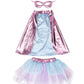 Great Pretenders Verkleedkledij Super-Duper Tutu met cape en masker - Roze/Blauw