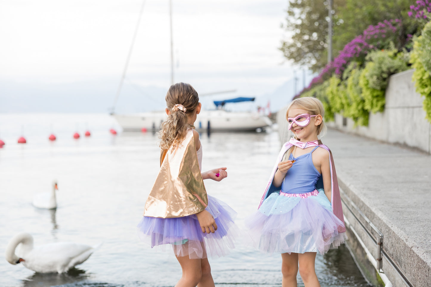 Great Pretenders Verkleedkledij Super-Duper Tutu met cape en masker - Rose Gold/Lila