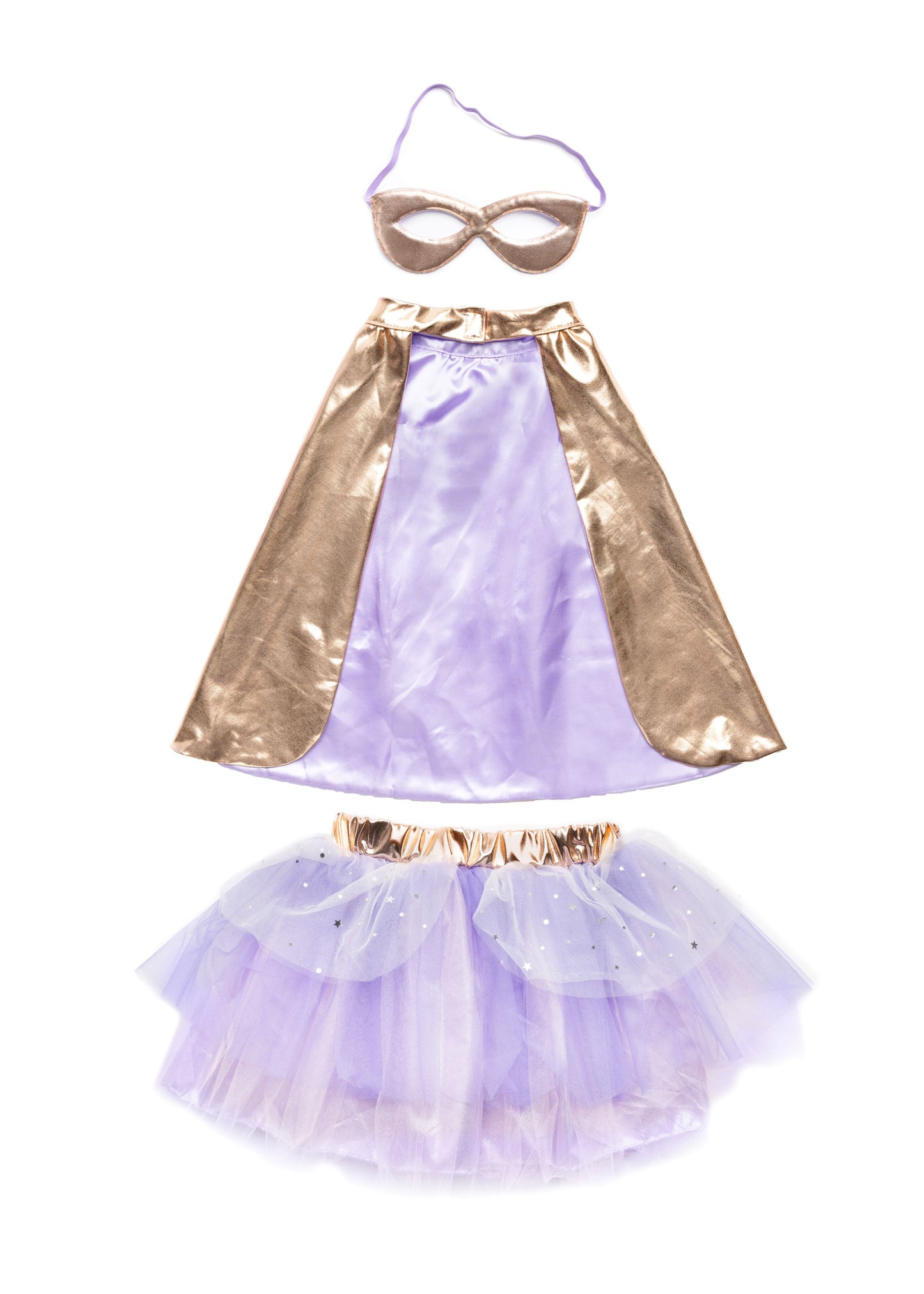 Great Pretenders Verkleedkledij Super-Duper Tutu met cape en masker - Rose Gold/Lila