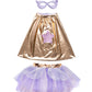 Great Pretenders Verkleedkledij Super-Duper Tutu met cape en masker - Rose Gold/Lila