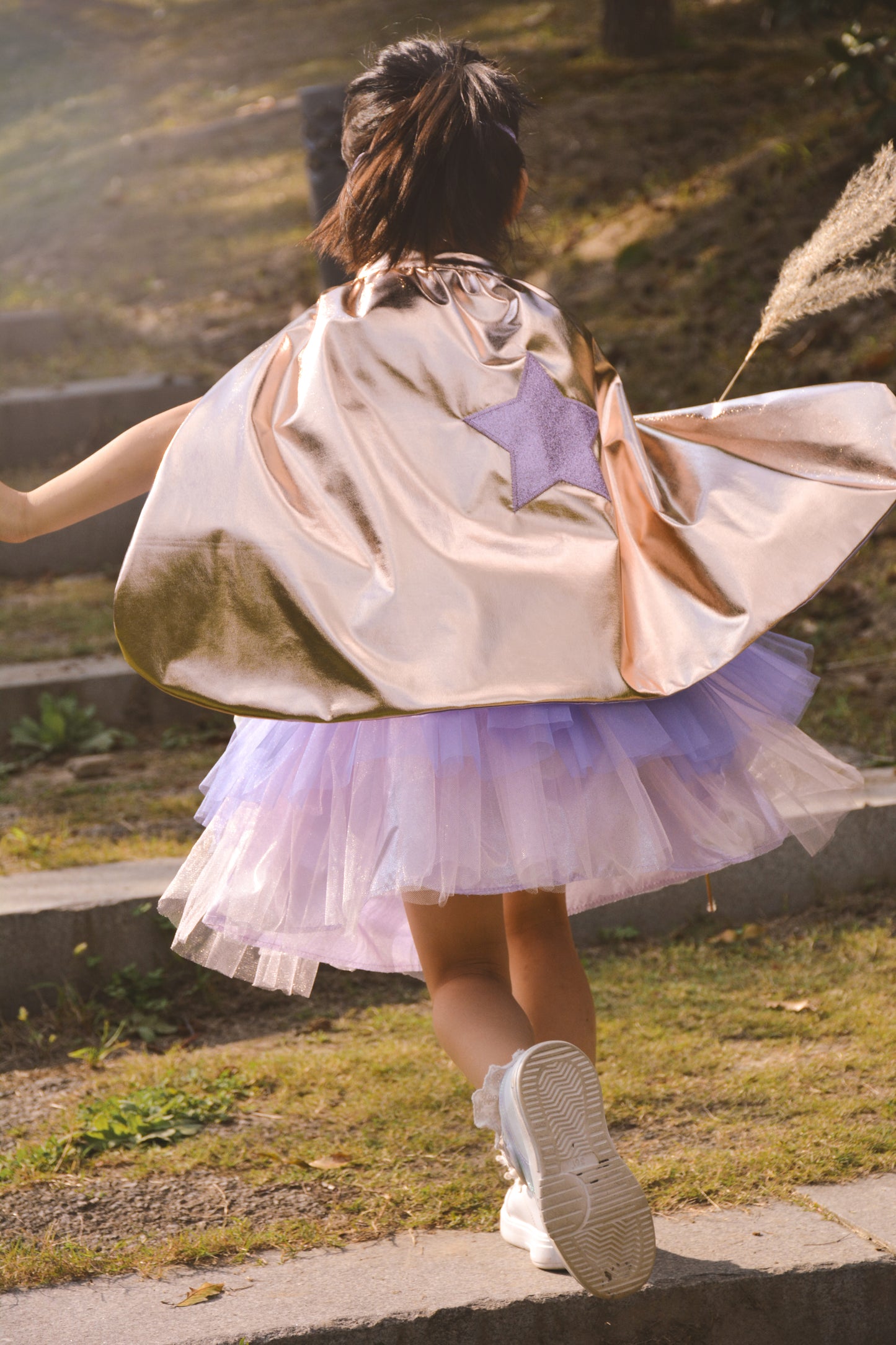 Great Pretenders Verkleedkledij Super-Duper Tutu met cape en masker - Rose Gold/Lila