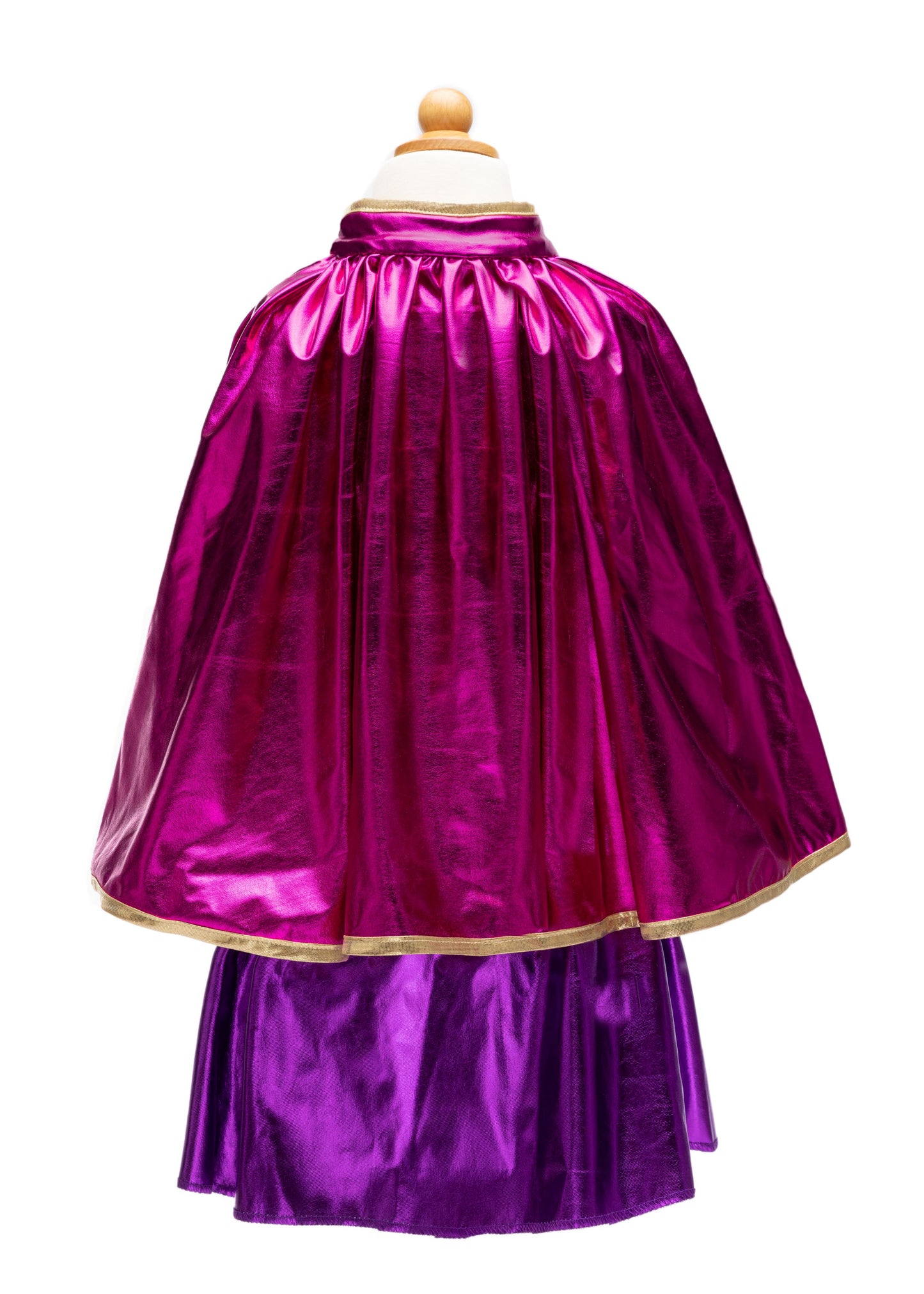 Great Pretenders Verkleedkledij Superheldin Ster jurk met cape en hoofdband - Magenta/Paars