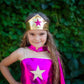 Great Pretenders Fancy Dress Superheroine Star dress with cape and headband - Magenta/Purple